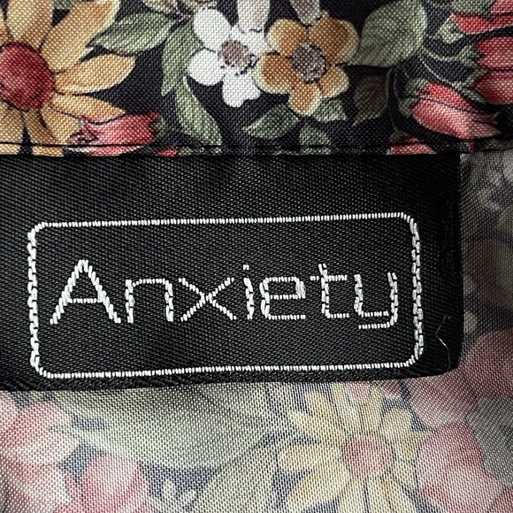 Anxiety Crop Top Womens Medium Floral Front Tie Cottagecore Dainty Feminine - Picture 4 of 7